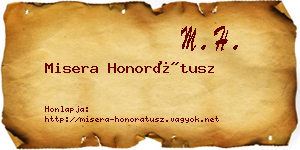 Misera Honorátusz névjegykártya